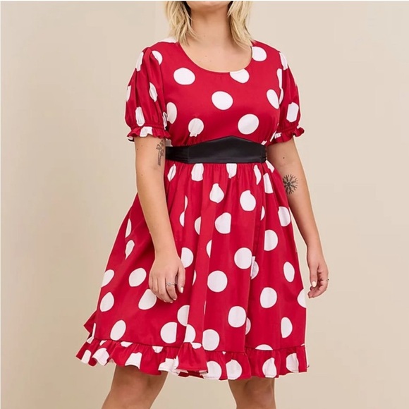 NWT Torrid Disney Minnie Mouse Puff Sleeve Dress – Size 2X ✨ - Picture 2 of 13